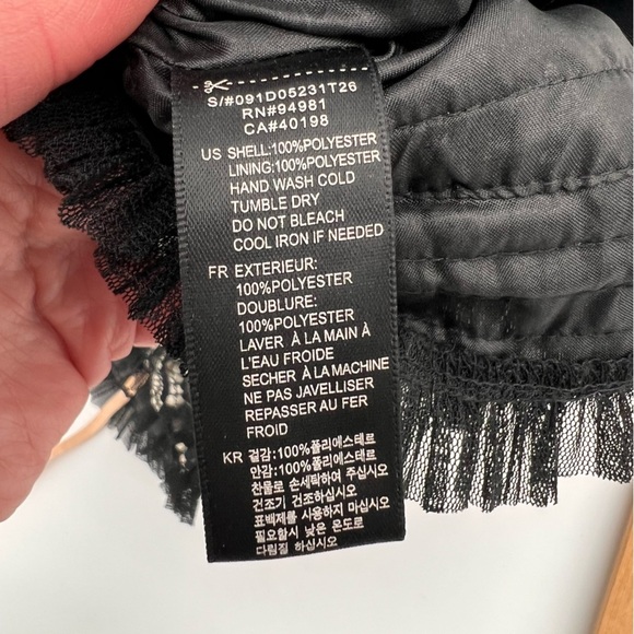 Forever 21 Paris Black Lace Corset Bustier Top S – Ruffle Trim, Zip Back - Picture 8 of 8